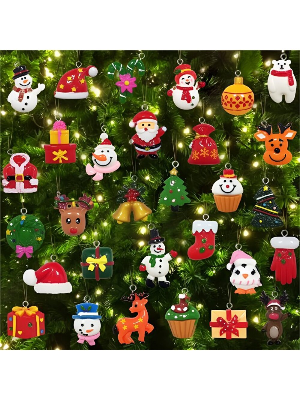30pcs Mini Christmas Ornaments for Mini Tree Decor Small Christmas Ornaments